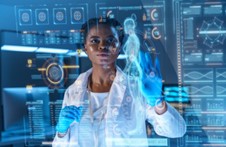 scientist working on computer